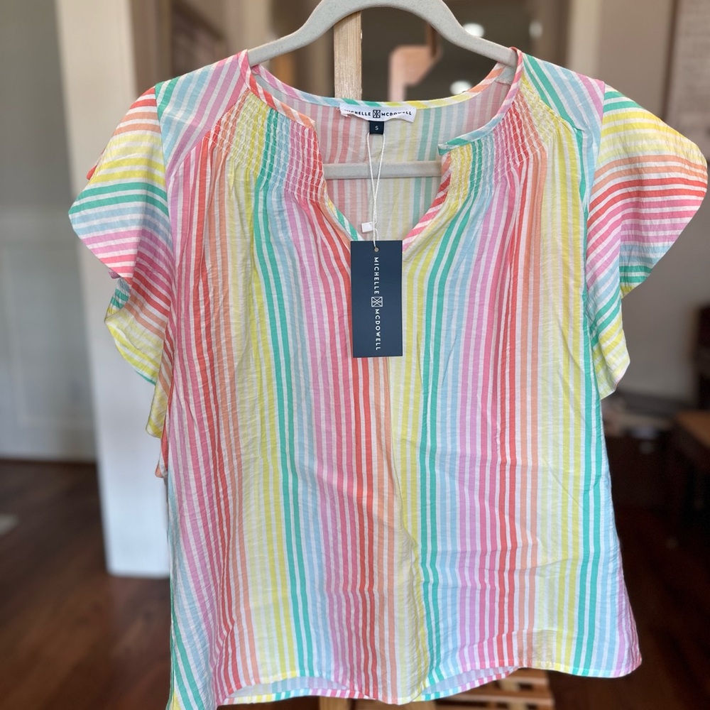 Michelle McDowell Women's Multicolor Striped Top size small NEW